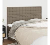 GeenYuu Tête de lit Taupe en Tissu 200x5x118/128 cm avec Pieds en Bois réglables, Panneau rembourré capitonné pour Chambre Adulte ou Enfant, Support Dossier Confortable et Structure Durable