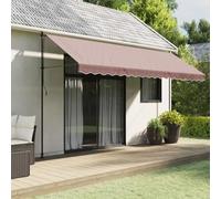GeenYuu Tissu de Remplacement cantonnière auvent Rayure Marron 430 x 20 cm 100% Polyester revêtement PU résistant UV Pluie Protection terrasse Jardin Balcon façade