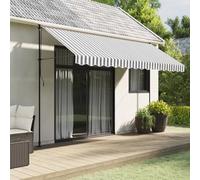 GeenYuu Tissu de Remplacement pour Store banne auvent Marquise 380 x 20 cm Polyester PU Anthracite Blanc résistant UV Hydrofuge pour terrasse Balcon Jardin façade extérieur Protection Chaleur