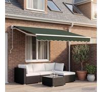 GeenYuu Toile de Rechange pour Store banne auvent Vert foncé 431 x 295 cm Polyester résistant aux intempéries avec Lambrequin pour terrasse Jardin Balcon Protection Contre Soleil Pluie