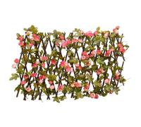 GeenYuu Treillis de lierre artificiel extensible rose foncé en PVC et bois 180x20 cm, panneau clôture modulable pour jardin terrasse extérieur, claustra brise vue décoratif et occultation
