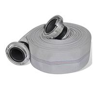 GeenYuu Tuyau de pompier de 30 m avec raccords B-Storz, polyester résistant aux intempéries, doublure en PVC lisse, pression de fonctionnement de 8 bar, flexible pour conduite d'eau, installation