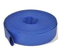 GeenYuu Tuyau d'eau plat 50 m 2" PVC avec renfort en polyester, raccord flexible pour installation sanitaire, entrée et vidange, résistant aux plis et durable pour salle de bain, cuisine, machine à