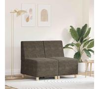 GeenYuu Unité de Sofa modulaire sans accoudoirs 2 pcs Gris foncé en Cuir synthétique 55x74x82 cm canapé Salon séjour détente Assise Dossier Confortable