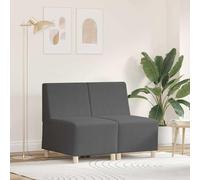 GeenYuu Unité de Sofa modulaire sans accoudoirs 2 pcs Gris foncé Velours côtelé Confortable 55x55 cm Assise Dossier pour Salon Bureau Chambre détente