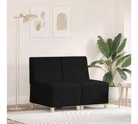 GeenYuu Unité de Sofa modulaire sans accoudoirs 2 pcs Noir Tissu Polyester Confortable Assise 55x55 cm canapé modulable pour Salon séjour détente et Repos
