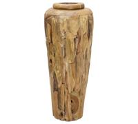GeenYuu Vase décoratif en teck massif - 40 x 100 cm - Style rustique - Pour salon, chambre à coucher, couloir - Coupe irrégulière - Pot durable pour fleurs séchées, herbe de la pampa et