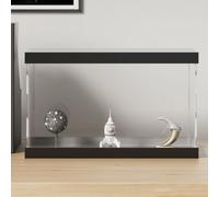 GeenYuu Vitrine transparente en acrylique 31 x 17 x 19 cm avec couvercle et fond noirs pour collectionneurs, exposition, rangement, protection contre la poussière, facile à monter, robuste et plus