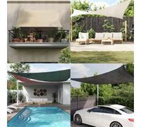 GeenYuu Voile d'ombrage en PEHD 160 g/m² Terre Cuite 3,75 x 2 m trapèze avec Fixation INOX et Corde pour terrasse Jardin Balcon Protection UV et Ventilation optimale