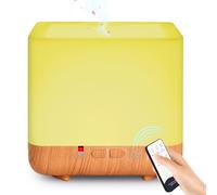 GeeRic Diffuseur d'arômes 300 ml, Humidificateur d'air ultrasonique, Purificateur d'air à arrêt automatique pour chambre, Nébuliseur pour spa et yoga, Marron
