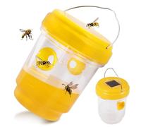 GeeRic Piège à Guêpes Solaire d'extérieur à Suspendre, Piège Réutilisable à Guêpes et Frelons avec Lumière Solaire, Attrape-Insectes pour Jardin, Terrasse, Cour, Camping (Lot de 2)