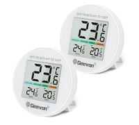 Geevon Lot de 2 thermomètres pour réfrigérateur, mini écran LCD numérique, étanchéité IP65, fonction indicateur de température du réfrigérateur, support magnétique, enregistrement max min