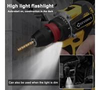 Geevorks 16.8V 2in1 Lithium Drill Electric Screwdriver Multi-function Power Tool 45Nm Torque Brushless Motor Practical Screw Driver for Home Appliances Furniture Installation Automotive Electronics Re