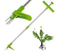 GEEZY Désherbeur de Mauvaises Herbes en Acier - Outil de Jardinage à Main, Vert