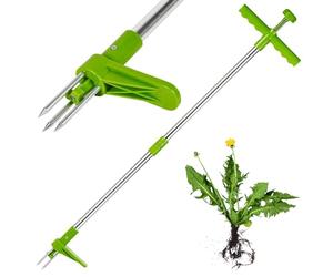 GEEZY Désherbeur de Mauvaises Herbes en Acier - Outil de Jardinage à Main, Vert
