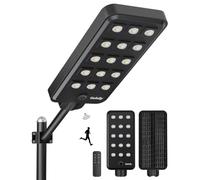 Gefolly G-15000W Lampadaire Solaire Extérieur, IP67 Étanche Lampe Solaire | 6500K Projecteur Solaire Exterieur de Mouvement, Lumière Solaire Super Lumineux Spot Solaire Led Jardin Extérieur Garage Rue