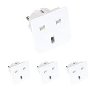 GEFOM 25371 Adaptateur DE Voyage France Male 16 T/Angleterre Femelle, Blanc, Paquet de 4