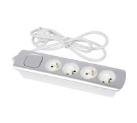 GEFOM Bloc multiprise 4 prises 16A+T avec interrupteur poussoir lumineux