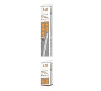 GEFOM Reglette Aluminium LEDs à Piles, 30x1, 7x1, 8 cm, avec Détecteur. 1W, 42 Lumens, durée d'éclairage Réglable. Nécessite 4 Piles AAA