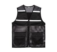 Gefomuofe Gilet de travail sans manches pour homme - Gilet de pêche - Chasse et pêche - Col montant - Veste sans manches - Veste sans manches - Veste multifonction sans manches - Photographie, c noir,