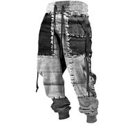 Gefomuofe Pantalon de sport pour homme - Long - Impression Viking - Pantalon de jogging en molleton - Taille élastique - Avec poches - Pantalon baggy - Pantalon de randonnée - Loose Fit - Pantalon de