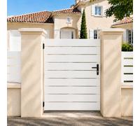 Gefradis Portillon PVC Blanc Largeur 100 cm x Hauteur 140 cm ajouré Lyon - poignée à Droite Fabrication française
