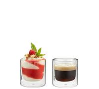 GEFU 16400 Mira Lot de 2 verres isothermes à double paroi pour expresso avec effet flottant et effet isolant 80 ml