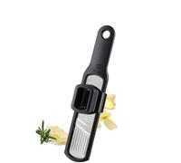 Gefu 50472 RAFINO Râpe et coupe ail double face | Râpe fine ergonomique en acier inoxydable pour muscade et zeste, passe au lave-vaisselle, avec support pratique pour les