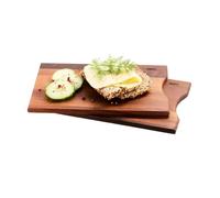 GEFU Enno Lot de 2 planches à petit-déjeuner en bois de noyer | Réutilisables des deux côtés, n'abîment pas les lames et antibactériennes | Pour pain, fruits, fromage | Design élégant