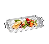 GEFU GE89258 Plat Cuisson Légumes Barbecue Acier Inoxydable Inox 43 x 25 x 3 cm 43 x 25 cm