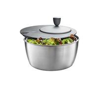 GEFU Essoreuse à salade Rotare GF28180 – acier inoxydable et ABS, Ø 25 cm, H 17,2 cm, 3 L, Argent