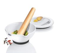 Gefu GF35340 Mortier Râpe, Céramique, Blanc, 14 x 14 x 6,5 cm