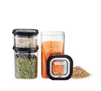 GEFU PANTRY Lot de 3 boîtes de conservation en verre avec couvercle hermétique 400 ml, 900 ml, 1400 ml