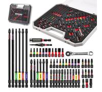 Geinxurn 58 pièces ensemble d'outils emballés avec des embouts de tournevis à percussion, Mini Wrech, perceuse étagée, adaptateur de douille et porte-embout pour le bricolage 58 pièces