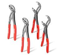 GEINXURN Pince Multiprise Réglable 180 mm - Lot de 4, Petite Pince Multiprise à Glissière Cannelée, Mâchoire V Dentée, Cr-V pour Fixations et Tuyaux