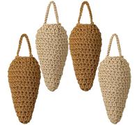 Geiserailie 4 Pièces Leurres en Crochet pour Nid de Guêpes Faux Nid de Guêpes et de Frelons Suspendus pour Terrasse Avant-Toit Jardin Cour Leurre Décoration