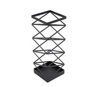GEK208130 Porte-parapluie sur pied en métal, support de rangement, étagère seau autonome, base d'entrée, plateau d'égouttement pliable long et court pour la maison, le bureau, l'entrée, le