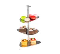GEK208130 Table de desserts Présentoirs à gâteaux plusieurs niveaux feuilles triangulaires, présentoirs de buffet et supports desserts créatifs Présentoir à cupcakes(Silver,Grand)
