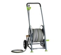 GEKA Dévidoir P40SST plus 42.8505.9 (pour eau potable, armature en tube d'acier revêtu par pulvérisation, raccords G 3/4, pneus à air, support pour appareils)