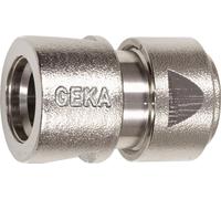 GEKA plus pièce de tuyau "système enfichable" ; 1/2" - 13mm MS Ni avec écrou de serrage