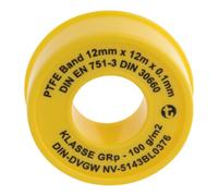 GEKA Ruban d'étanchéité en PTFE GRp L12 m B12 mm D0,1 mm blanc 100 g/m² Rouleau GEKA Quantité:1