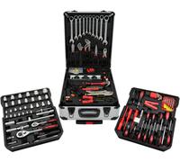 GEKO Jeu d'outils d'assemblage dans une mallette en aluminium avec jeu de goles 187 pièces G10856
