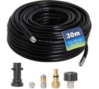 Gekufa 30m déboucheur canalisation 400 bar, compatible K2-K7 Parkside Bosch Lavor, 2 buses + 3 adaptateurs