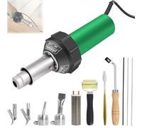 Gekufa Kit de soudage en plastique 1600 W, pistolet à air chaud 100 V avec température réglable et plusieurs buses pour PVC, TPO, revêtement de sol en vinyle, toiture et réparation de pare-chocs
