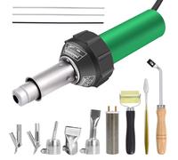 Gekufa Kit de soudage plastique 1600 W - Pistolet de soudage à air chaud 100 V avec contrôle de température réglable, buses multiples pour PVC, TPO, réparation de vinyle, pare-chocs de voiture
