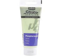 Pébéo - Studio Acrylics 100 ML Gel Phosphorescent Jaune - Liant Acrylique Peinture Phosphorescente Autoluminescente - Jaune 100 ml