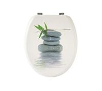 Abattant WC Galets gris - GELCO - Universel - Bois moulé MDF - Fixations universelles