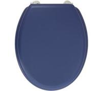 GELCO DESIGN Abattant WC Dolce - Charnieres inox - Bois moulé - Bleu marine bleu G
