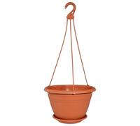 Geli Thermo Plastic Pot rond suspendu pour fleurs Galicia en plastique anthracite de 20 cm de diamètre 30 cm Orange 06