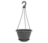 Geli Thermo Plastic Pot rond suspendu pour fleurs Galicia en plastique anthracite de 20 cm de diamètre 25 cm Anthracite 38
